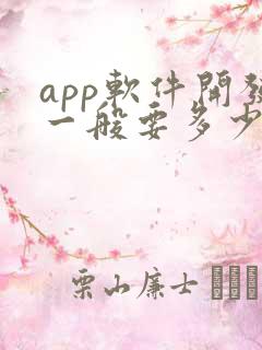 app软件开发一般要多少钱