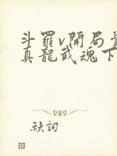 斗罗v开局觉醒真龙武魂下载最新章节