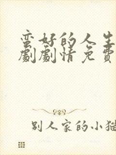 蛮好的人生电视剧剧情免费观看