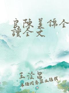 良陈美锦全文阅读全文