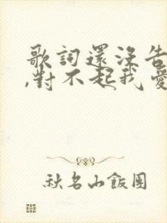 歌词还没告诉你,对不起我爱你