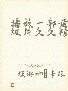 播放一部黄色一级片久久精品