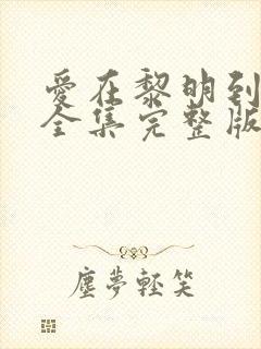 爱在黎明到来前全集完整版大结局