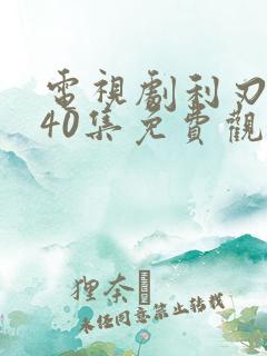 电视剧利刃出鞘40集免费观看