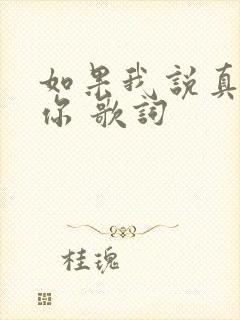 如果我说真的爱你 歌词