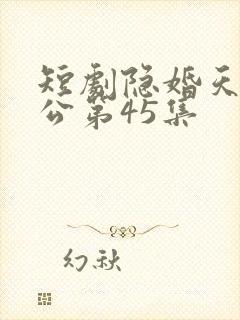 短剧隐婚天价老公第45集