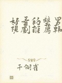 好看的双男主电视剧推荐韩剧