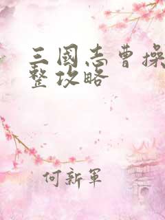 三国志曹操传完整攻略