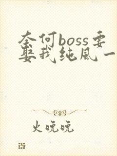 奈何boss要娶我纯风一度完整版
