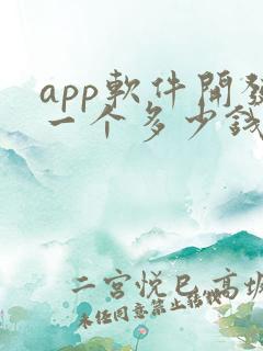 app软件开发一个多少钱