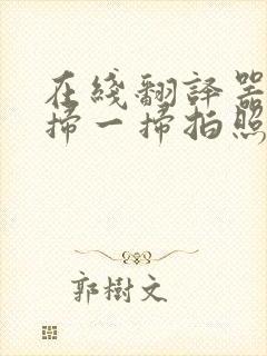 在线翻译器拍照扫一扫拍照翻译的软件