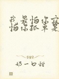 我最怕你寂寞最怕你孤单是什么歌词