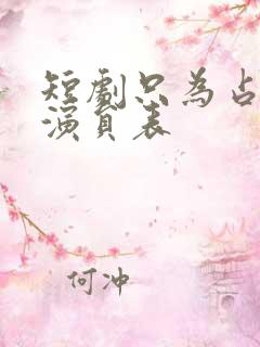 短剧只为占有你演员表