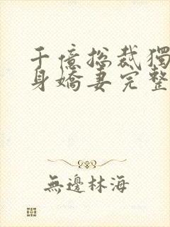 千亿总裁独宠替身娇妻完整版阅读