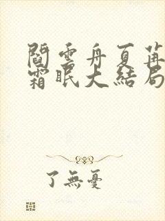 阎云舟夏苒苒沈霜眠大结局