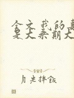 全文 我的妻子是大乘期大佬