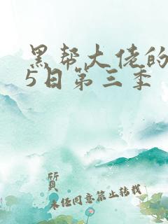 黑帮大佬的365日第三季