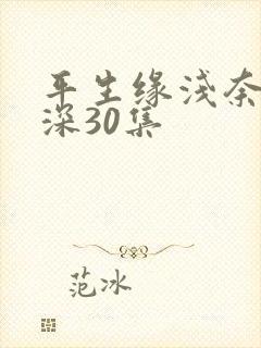 平生缘浅奈何情深30集