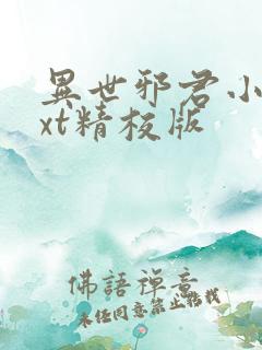 异世邪君小说txt精校版