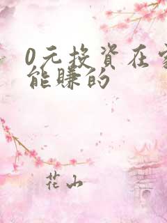 0元投资在家就能赚的