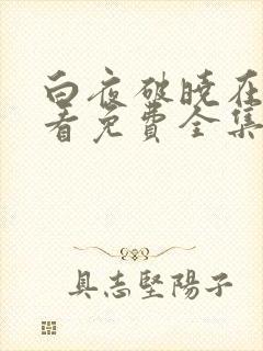 白夜破晓在线观看免费全集观看高清