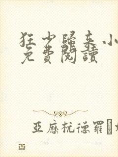 狂少归来小说的免费阅读