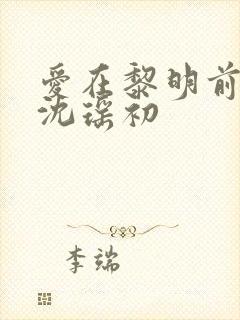 爱在黎明前降落沈瑶初