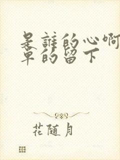 是谁的心啊,孤单的留下