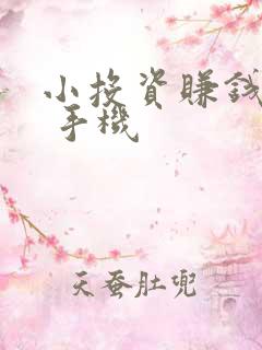 小投资赚钱项目 手机