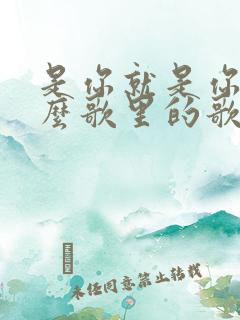 是你就是你是什么歌里的歌词