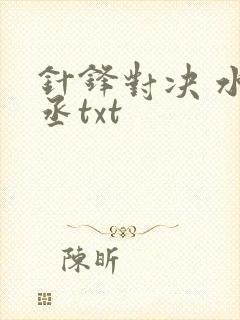 针锋对决 水千丞txt