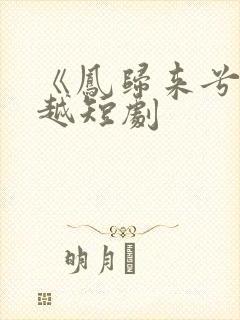 《凤归来兮》穿越短剧