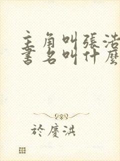 主角叫张浩小说书名叫什么