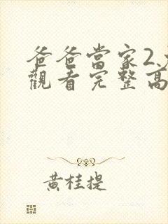 爸爸当家2免费观看完整高清