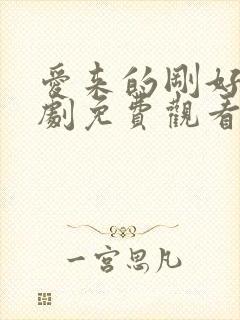 爱来的刚好电视剧免费观看完整版