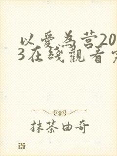 以爱为营2023在线观看完整版免费