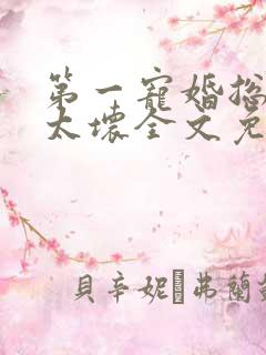 第一宠婚总裁别太坏全文免费