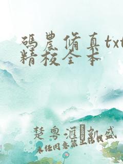 码农修真txt精校全本