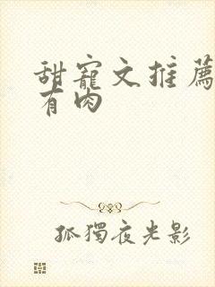 甜宠文推荐巨甜有肉