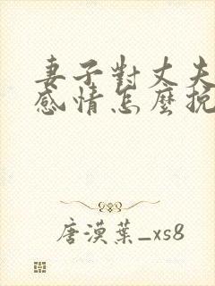 妻子对丈夫没有感情怎么挽回