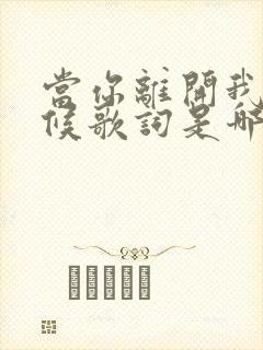 当你离开我的时候歌词是哪首歌