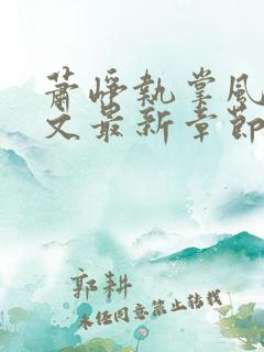 萧峥执掌风云全文最新章节