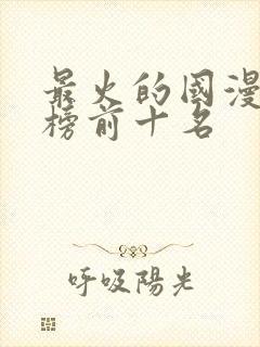 最火的国漫排行榜前十名