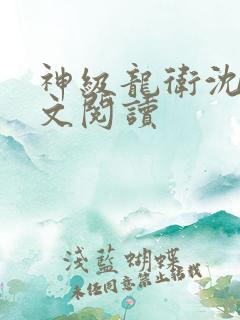 神级龙卫沈浪全文阅读