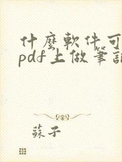 什么软件可以在pdf上做笔记