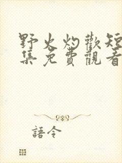 野火灼欢短剧全集免费观看