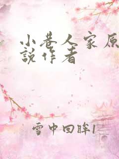 小巷人家原著小说作者