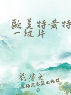 欧美特黄特黄的一级片