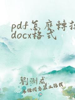 pdf怎么转换docx格式