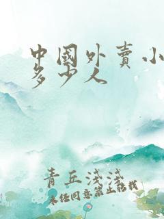 中国外卖小哥有多少人